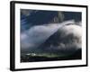 Local School Below Mist Rising in Valley of the High Atlas Mountains, Morocco, North Africa, Africa-David Poole-Framed Photographic Print