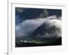 Local School Below Mist Rising in Valley of the High Atlas Mountains, Morocco, North Africa, Africa-David Poole-Framed Photographic Print