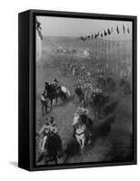 Local Sheriff's Posse Supplying Movie-like Touch to Jamboree at the "Avenue of Flags"-Ed Clark-Framed Stretched Canvas