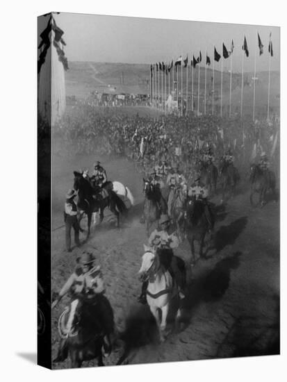 Local Sheriff's Posse Supplying Movie-like Touch to Jamboree at the "Avenue of Flags"-Ed Clark-Stretched Canvas