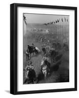 Local Sheriff's Posse Supplying Movie-like Touch to Jamboree at the "Avenue of Flags"-Ed Clark-Framed Photographic Print