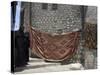 Local Woman Walking Down Steps, Blanket on Wall, Aleppo (Haleb), Syria, Middle East-Christian Kober-Stretched Canvas