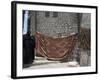 Local Woman Walking Down Steps, Blanket on Wall, Aleppo (Haleb), Syria, Middle East-Christian Kober-Framed Photographic Print