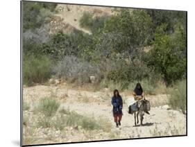 Local Women on Donkey, Dana Nature (Wildlife) Reserve, Jordan, Middle East-Christian Kober-Mounted Photographic Print