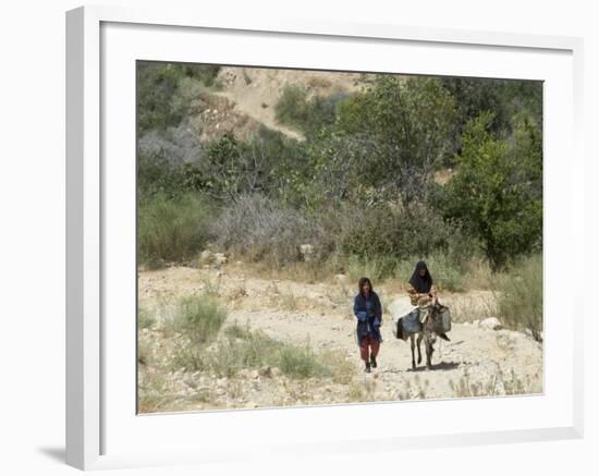 Local Women on Donkey, Dana Nature (Wildlife) Reserve, Jordan, Middle East-Christian Kober-Framed Photographic Print