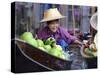 Local Women Share a Joke at Damnoen Saduak Floating Market, Thailand, Southeast Asia-Andrew Mcconnell-Stretched Canvas