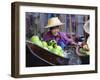 Local Women Share a Joke at Damnoen Saduak Floating Market, Thailand, Southeast Asia-Andrew Mcconnell-Framed Photographic Print