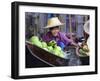 Local Women Share a Joke at Damnoen Saduak Floating Market, Thailand, Southeast Asia-Andrew Mcconnell-Framed Photographic Print