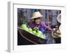 Local Women Share a Joke at Damnoen Saduak Floating Market, Thailand, Southeast Asia-Andrew Mcconnell-Framed Photographic Print