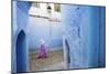 Local Women Walking Through the Blue Streets of the Medina, Chefchaouen, Morocco, Africa-Jordan Banks-Mounted Photographic Print