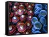 Locally Made Baskets and Ceramic Bowls for Sale in Najran Basket Souq, Najran, Asir, Saudi Arabia-Tony Wheeler-Framed Stretched Canvas