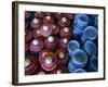 Locally Made Baskets and Ceramic Bowls for Sale in Najran Basket Souq, Najran, Asir, Saudi Arabia-Tony Wheeler-Framed Photographic Print