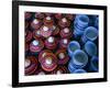 Locally Made Baskets and Ceramic Bowls for Sale in Najran Basket Souq, Najran, Asir, Saudi Arabia-Tony Wheeler-Framed Photographic Print