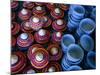 Locally Made Baskets and Ceramic Bowls for Sale in Najran Basket Souq, Najran, Asir, Saudi Arabia-Tony Wheeler-Mounted Photographic Print