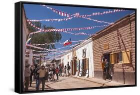 Locals Celebrating September 18 Independence Day Holiday with Bbq, Flags and Streamers, San Pedro-Kimberly Walker-Framed Stretched Canvas