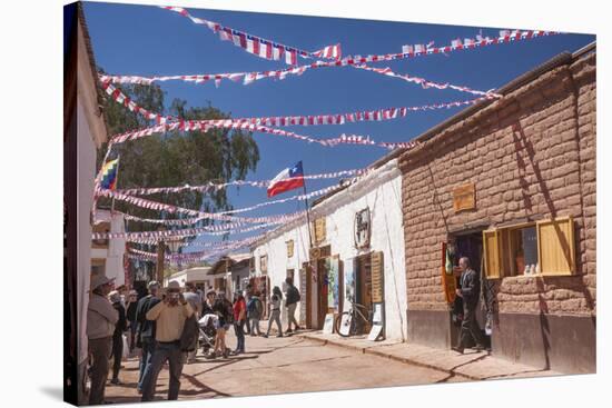 Locals Celebrating September 18 Independence Day Holiday with Bbq, Flags and Streamers, San Pedro-Kimberly Walker-Stretched Canvas
