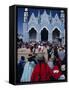 Locals Gathering Ata Church, Puno, Peru, South America-J P De Manne-Framed Stretched Canvas