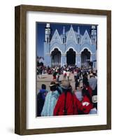 Locals Gathering Ata Church, Puno, Peru, South America-J P De Manne-Framed Photographic Print