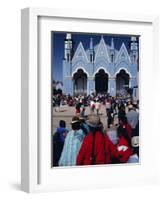 Locals Gathering Ata Church, Puno, Peru, South America-J P De Manne-Framed Photographic Print