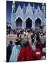 Locals Gathering Ata Church, Puno, Peru, South America-J P De Manne-Mounted Photographic Print