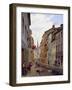 Locals on a Town Street-Eduard Gaertner-Framed Giclee Print