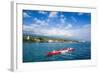 Locals Working Out in their Outrigger Canoes-Michael Runkel-Framed Photographic Print