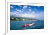 Locals Working Out in their Outrigger Canoes-Michael Runkel-Framed Photographic Print