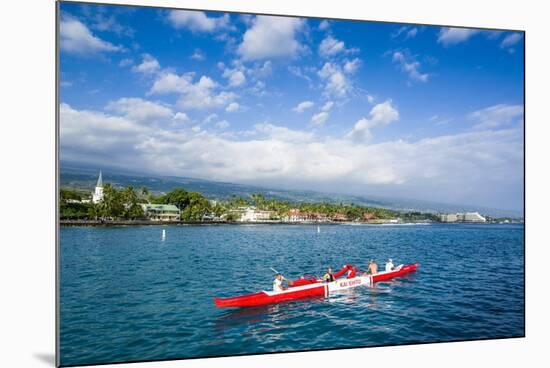 Locals Working Out in their Outrigger Canoes-Michael Runkel-Mounted Photographic Print