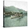 Locarno (Switzerland), the Lago Maggiore, Steamboat in the Port Circa 1890-Leon, Levy et Fils-Stretched Canvas