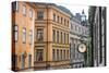 Located in the City portion of Stockholm, these buildings were shot from a staircase.-Mallorie Ostrowitz-Stretched Canvas