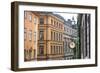 Located in the City portion of Stockholm, these buildings were shot from a staircase.-Mallorie Ostrowitz-Framed Photographic Print