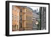 Located in the City portion of Stockholm, these buildings were shot from a staircase.-Mallorie Ostrowitz-Framed Photographic Print