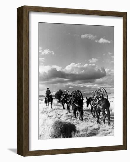 Location Shooting of Western Movie, Union Pacific, 1939-Alfred Eisenstaedt-Framed Photographic Print