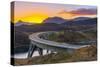 Loch a' Chairn Bhain, Kylesku, Kylesku Bridge, landmark on the North Coast 500 Tourist Route-Alan Copson-Stretched Canvas