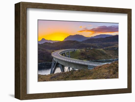 Loch a' Chairn Bhain, Kylesku, Kylesku Bridge, landmark on the North Coast 500 Tourist Route-Alan Copson-Framed Photographic Print