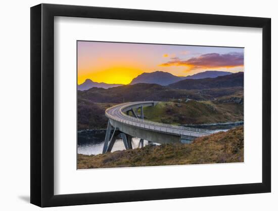 Loch a' Chairn Bhain, Kylesku, Kylesku Bridge, landmark on the North Coast 500 Tourist Route-Alan Copson-Framed Photographic Print