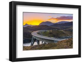 Loch a' Chairn Bhain, Kylesku, Kylesku Bridge, landmark on the North Coast 500 Tourist Route-Alan Copson-Framed Photographic Print