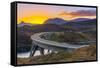 Loch a' Chairn Bhain, Kylesku, Kylesku Bridge, landmark on the North Coast 500 Tourist Route-Alan Copson-Framed Stretched Canvas