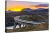 Loch a' Chairn Bhain, Kylesku, Kylesku Bridge, landmark on the North Coast 500 Tourist Route-Alan Copson-Stretched Canvas