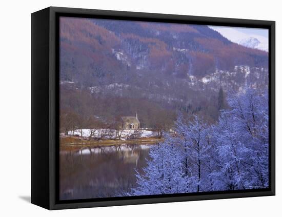 Loch Achray in Winter, the Trossachs, Central Region, Scotland, UK, Europe-Kathy Collins-Framed Stretched Canvas