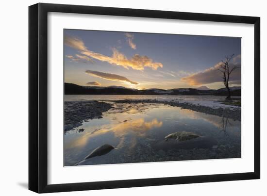 Loch Ard and Ben Lomond in mid-winter, Trossachs, Scotland, United Kingdom, Europe-John Potter-Framed Photographic Print
