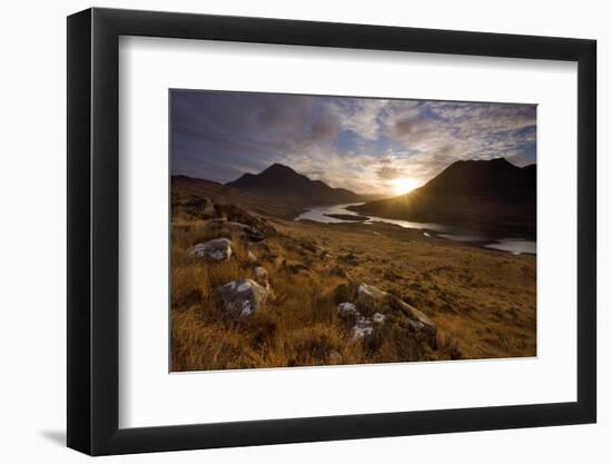 Loch Lurgainn, Cul Mor (Left) and Ben More Coigach at Dawn, Coigach, Highland, Scotland, UK-Mark Hamblin-Framed Photographic Print