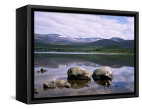 Loch Morlich and the Cairngorms, Aviemore, Highland Region, Scotland, United Kingdom-Roy Rainford-Framed Stretched Canvas