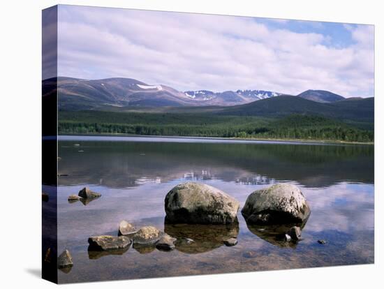 Loch Morlich and the Cairngorms, Aviemore, Highland Region, Scotland, United Kingdom-Roy Rainford-Stretched Canvas