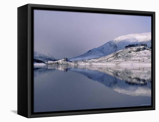 Loch Mullardoch, Glen Cannich, Winter in the Highlands, Scotland Upland Lochs, Snow, Lakes-Niall Benvie-Framed Stretched Canvas