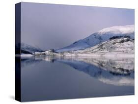Loch Mullardoch, Glen Cannich, Winter in the Highlands, Scotland Upland Lochs, Snow, Lakes-Niall Benvie-Stretched Canvas