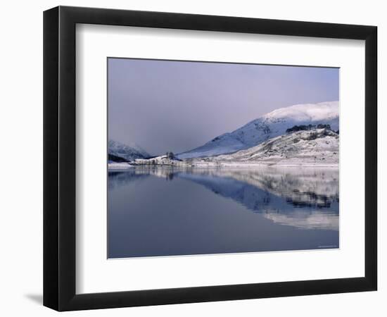 Loch Mullardoch, Glen Cannich, Winter in the Highlands, Scotland Upland Lochs, Snow, Lakes-Niall Benvie-Framed Premium Photographic Print