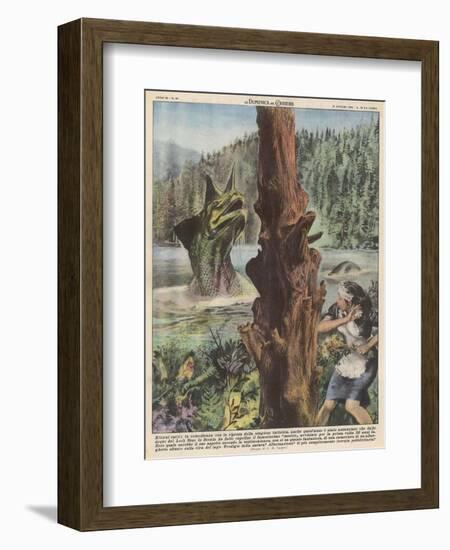 Loch Ness Monster-Giorgio De Gaspari-Framed Art Print