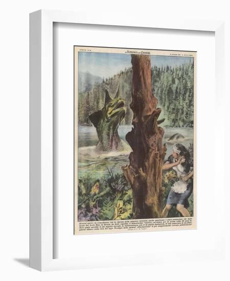 Loch Ness Monster-Giorgio De Gaspari-Framed Art Print