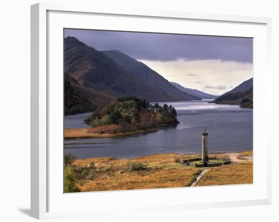 Loch Shiel and Glenfinnan Monument, Argyll, Highland Region, Scotland, United Kingdom, Europe-Patrick Dieudonne-Framed Photographic Print